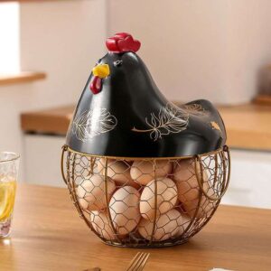 Hen Shaped Metal Wire Egg Basket