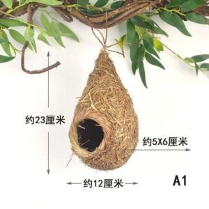 Outdoor Hanging Straw Bird Nest Pocket